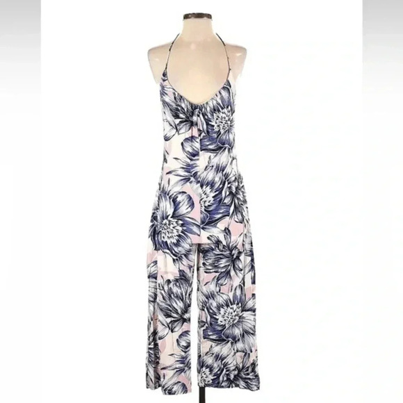 Stillwater Tropical Floral Open Back Jumpsuit Romper Women’s Size Small S - Picture 1 of 2